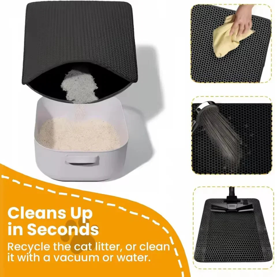 Cat Litter Mat Waterproof Double Layer Pet Litter Box Mat Pet Toilet Cat Mat Nonslip Sand Pet Cat Washable Clean Mat